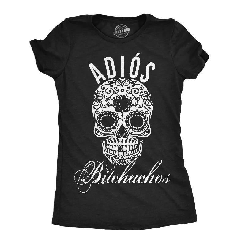 trendy crop top for women -Bitchachos Skull Women's T Shirt