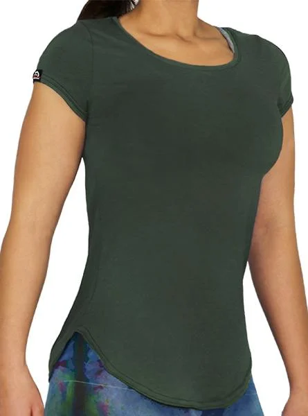 women's seamless fitted top -HYPRTECH™ Bamboo Cap sleeve Tunic