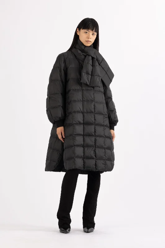 women's waterproof raincoat -QUILTED COAT LUA WITH SCARF