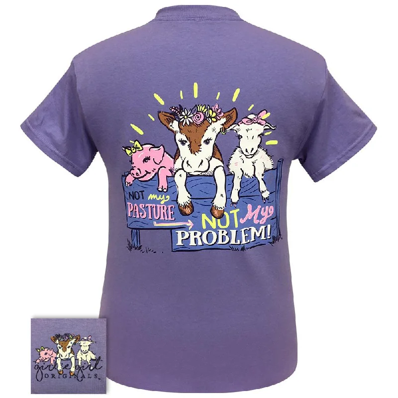 breathable moisture-wicking top for women -Pasture Problem Violet-SS-2256