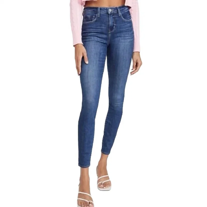 ladies' soft stretch denim leggings -Marguerite High Rise Skinny Jeans In Laredo