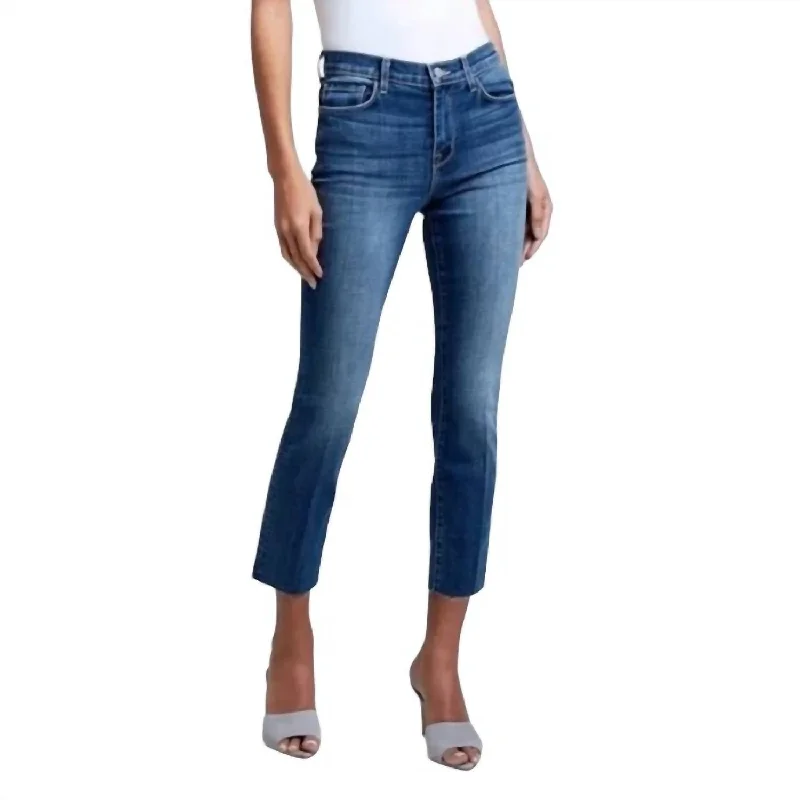 stylish pleated jeans for women -Sada High Rise Crop Slim Jeans In Mesa