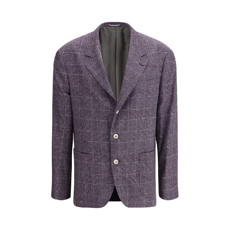 stylish houndstooth coat for women -Brunello Cucinelli Blazer Men's Jacket