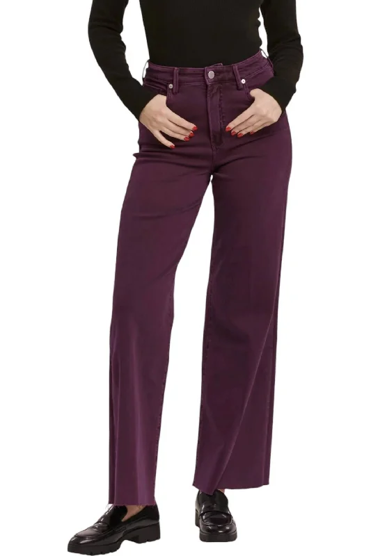 high-waisted bootcut jeans for women -Fiona High Rise Wide Leg Jeans In Morsaki Purple