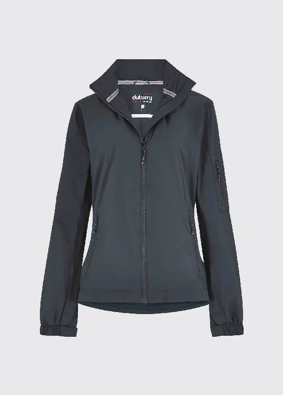 ladies' quilted coat -Livorno Women's Fleece-lined Crew Jacket - Graphite