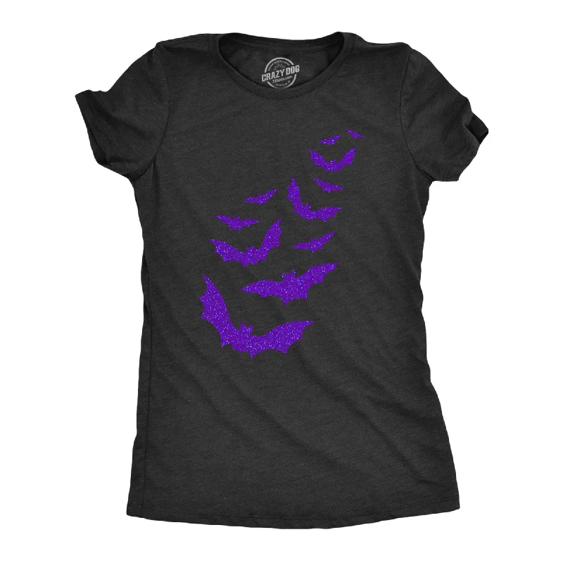 ultra-soft stretch top for women -Glitter Bats Women's T Shirt