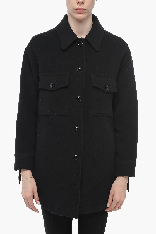 casual coats for women -Woolrich Wool ALASKAN Coat with Collar