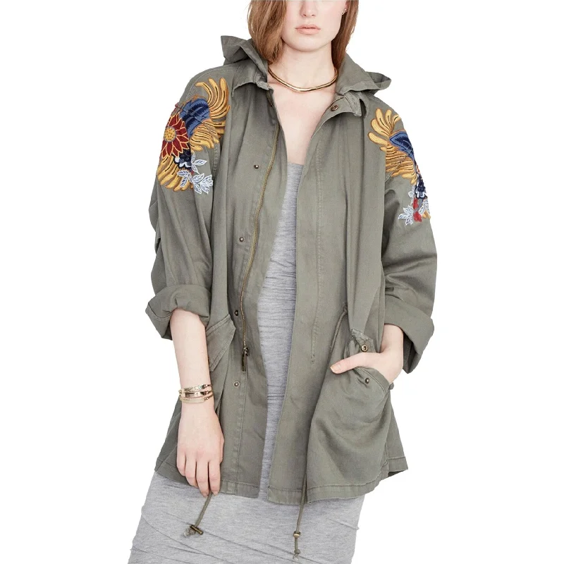 long elegant trench coat for women -Rachel Roy Womens Embellished Utility Jacket, Green, Large