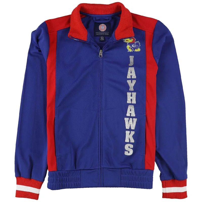 women's fur-trimmed parka -G-III Sports Womens Kansas Jayhawks Track Jacket, Blue, Small