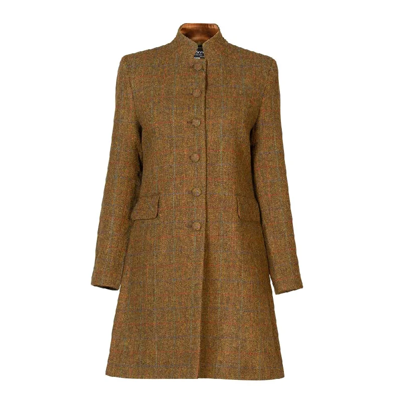 versatile casual coat for women -Women's Harris Tweed Jacket - Sammie - Brown Check