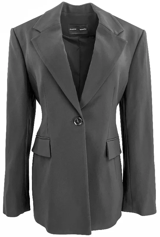 women's mid-length wool coat -Proenza Schouler Viscose Suiting Jacket in Black