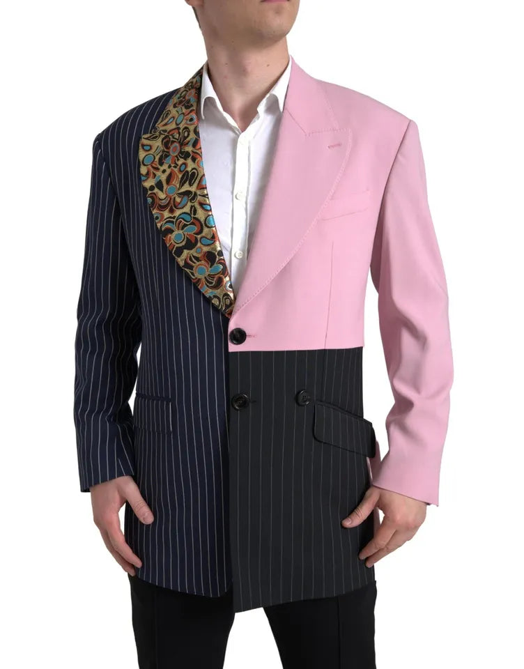 cropped faux leather jacket for women -Dolce & Gabbana multi Patchwork Single Breasted Men's Blazer