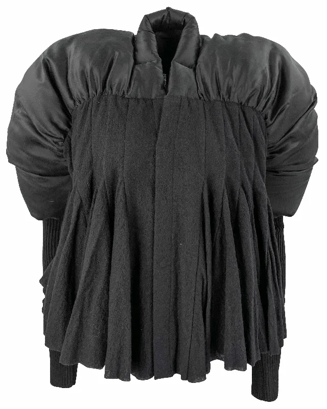 cozy oversized wrap coat for women -Rick Owens Duvetessa Cropped Jacket in Black