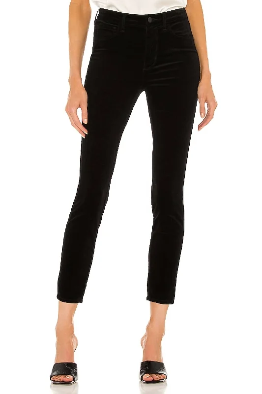 ladies' skinny fit ankle jeans -Katrina Ultra Hr Skinny Jeans In Noir Noir