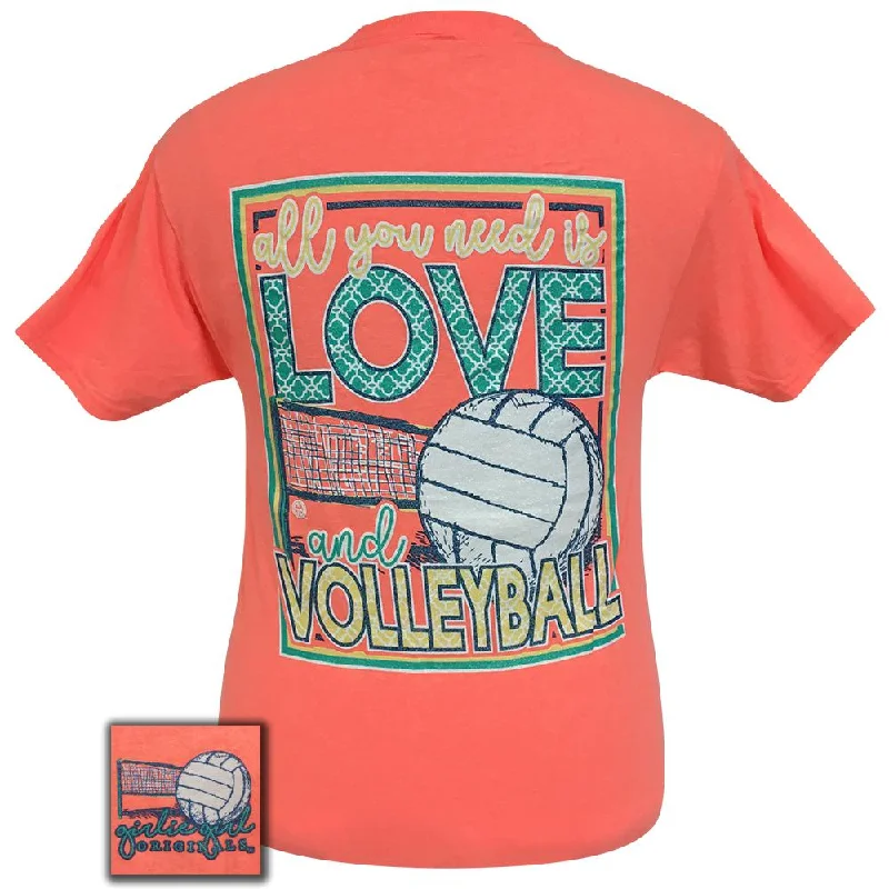 ladies' cowl neck blouse -All You Need Volleyball-Retro Heather Coral SS-1702