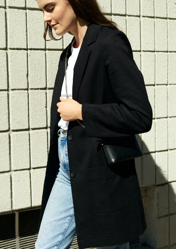 women's winter coat -Black Denim Blazer