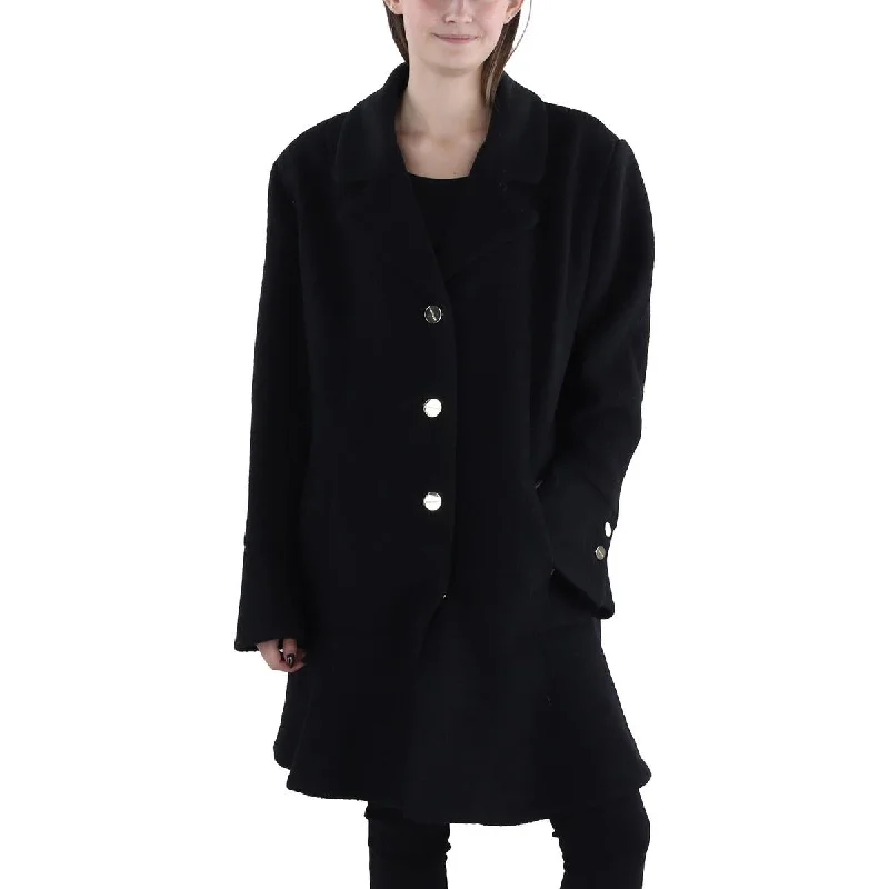 zip-up casual anorak jacket for women -Womens Wool Blend Long Wool Coat