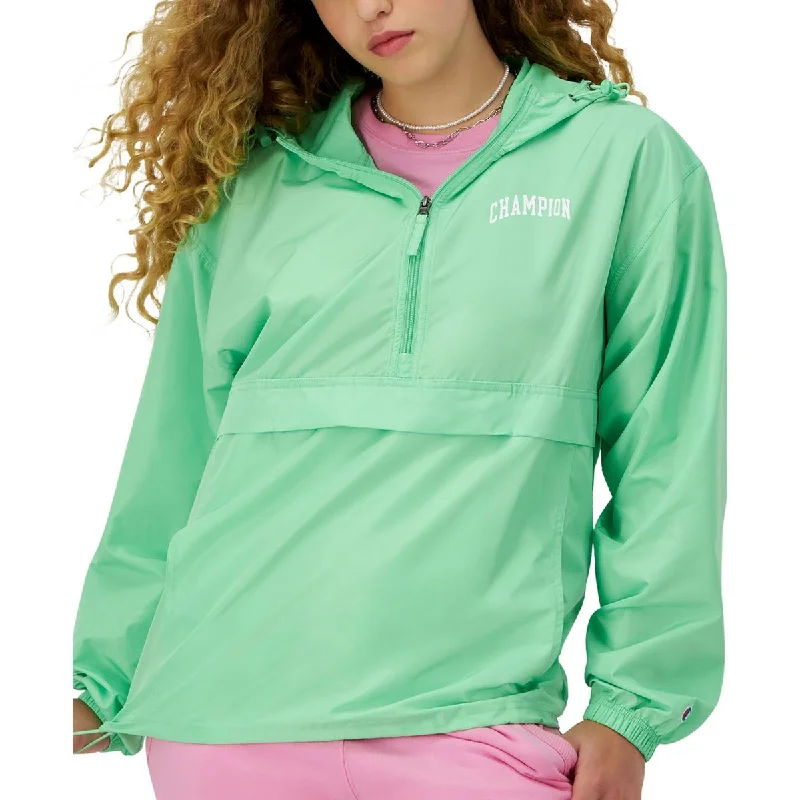 women's lightweight cargo jacket -Womens Logo 3/4 Zip Windbreaker Jacket