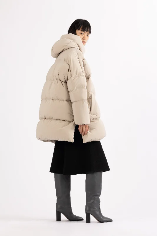 trendy plaid coat for women -OVERSIZED DOWN PARKA DUA