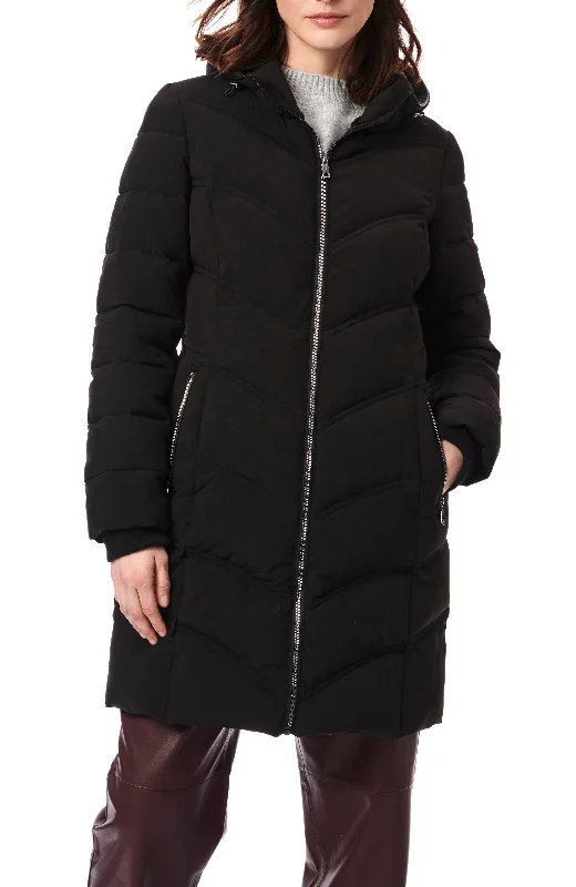 ladies' cashmere overcoat -Longline Puffer