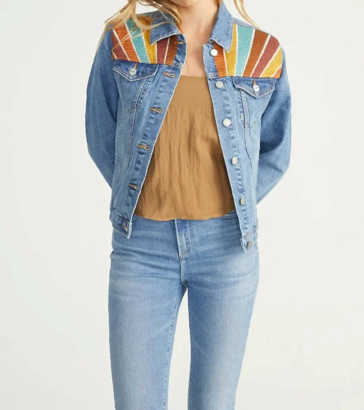 women's outdoor fleece jacket -Denim Jacket In Sundaze