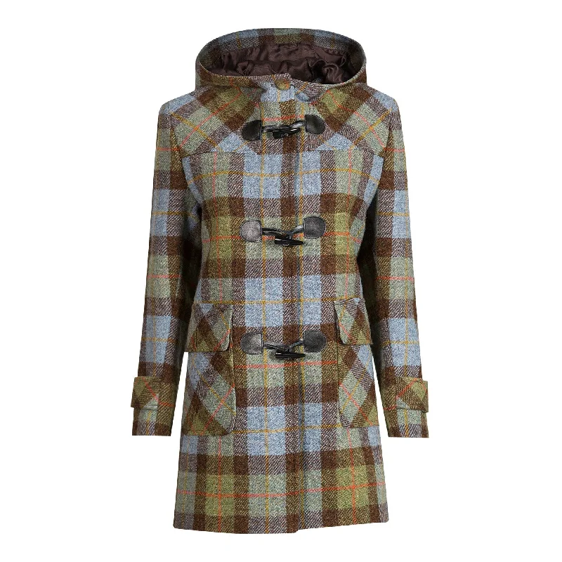 women's mid-length wool coat -Women's Harris Tweed Duffle Coat in MacLeod