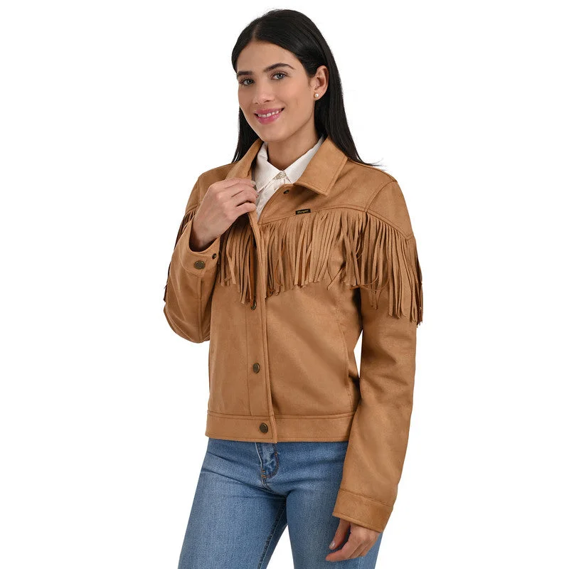 professional work blazer for women -Wrangler Women's Western Style Fringed Jacket