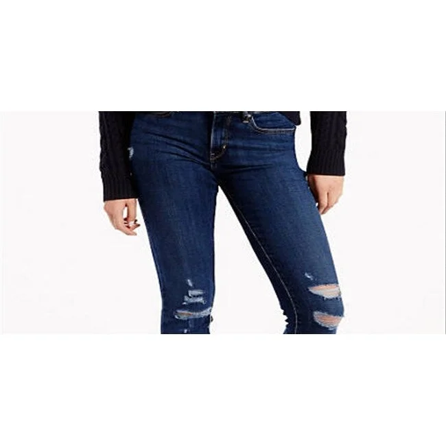 high-waisted ripped jeans for women -Levi's Women's 711 Skinny Jeans Blue Size 27