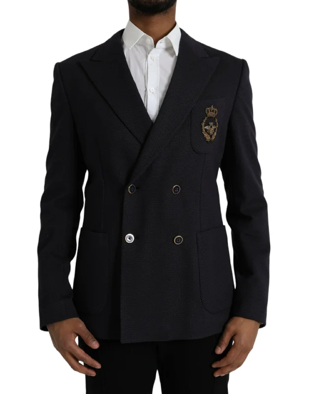 ladies' sporty windbreaker -Dolce & Gabbana   Crown Bee Double Breasted Men's Blazer