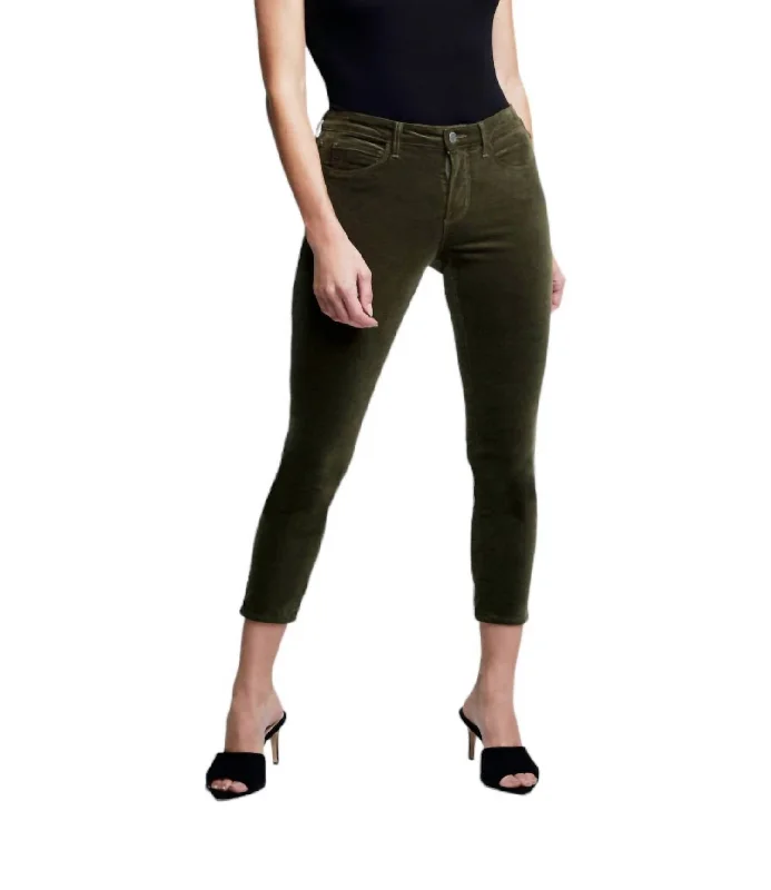 ladies' denim overalls -Margot High Rise Skinny Jeans In Ivy Green