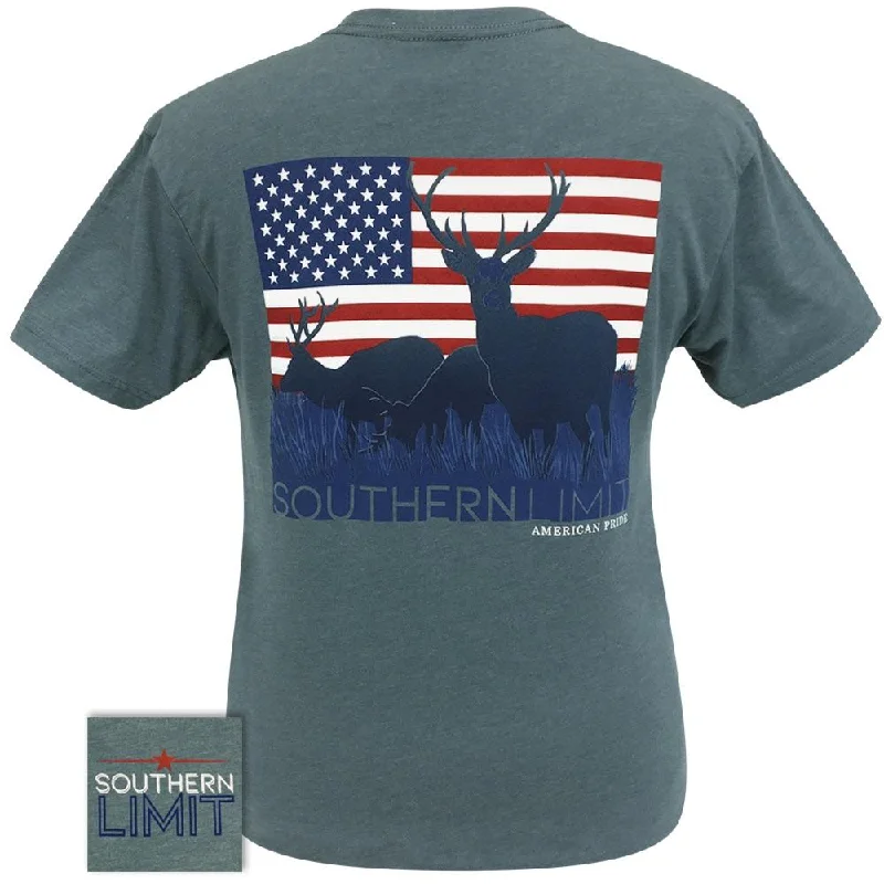 oversized cotton tee for women -Southern Limit Multi Deer American Indigo SS-56