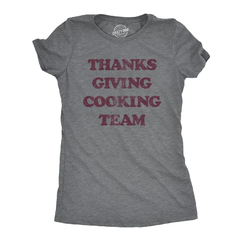 elegant embroidered top for women -Thanksgiving Cooking Team Women's T Shirt