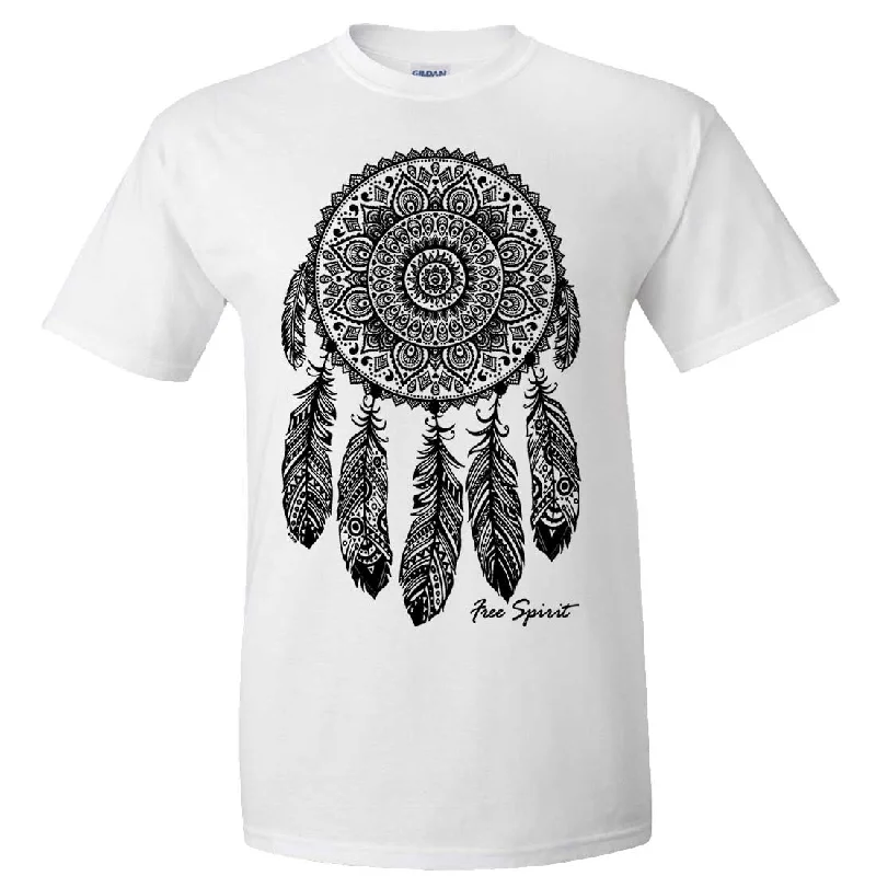 elegant crochet lace blouse for women -Native American Dreamcatcher Free Spirit Black Asst Colors T-shirt/tee