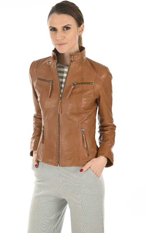 women's oversized corduroy jacket -Grace Women's Jacket Real Leather #1019