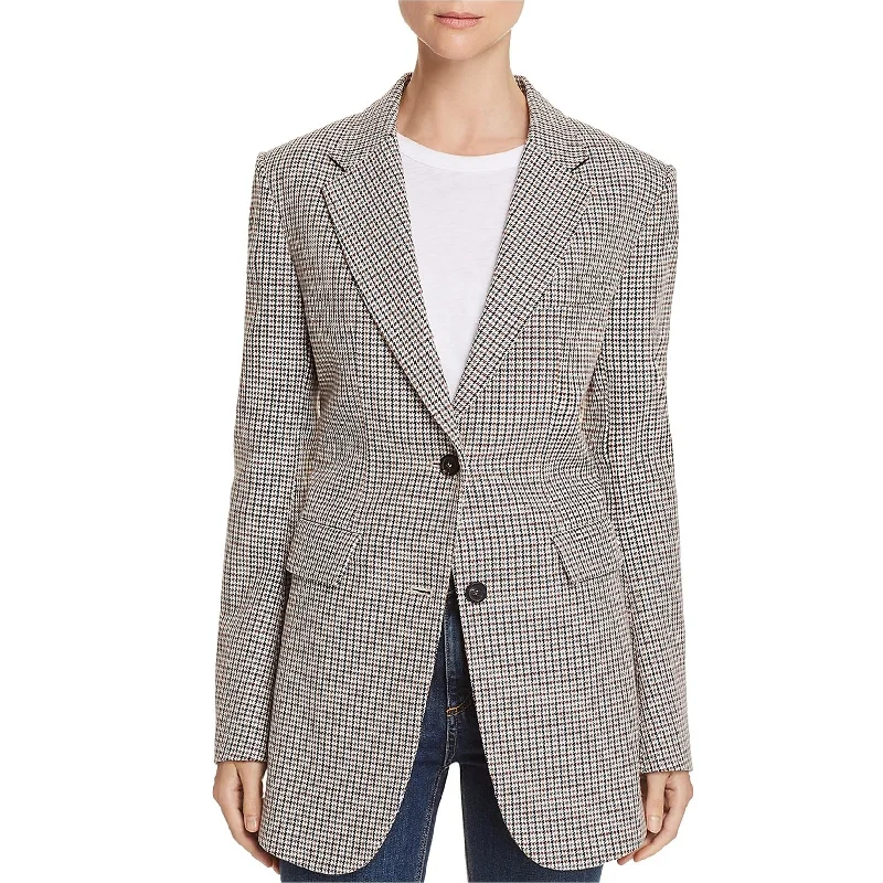 ladies' designer overcoat -Theory Womens Super Cinched Plaid Blazer Jacket, Multicoloured, 6