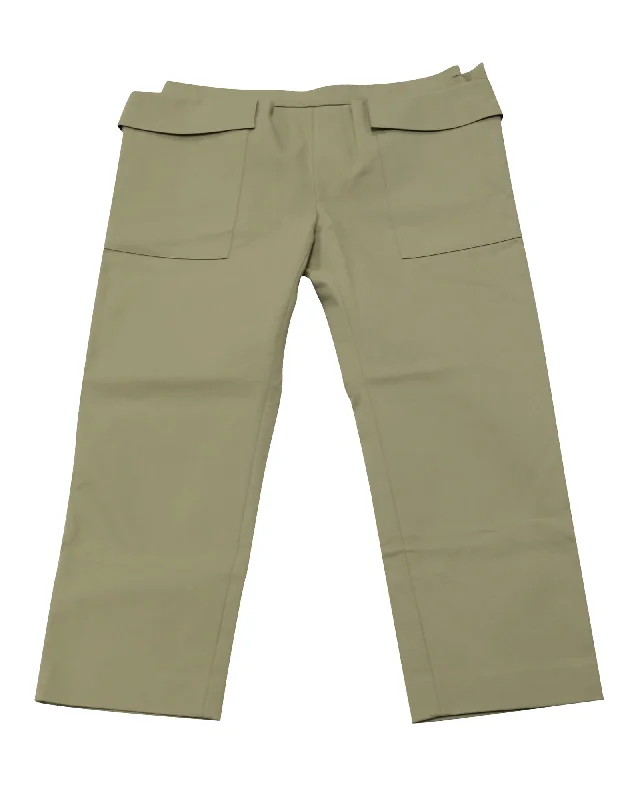 women's wide-leg denim trousers -Maison Rabih Kayrouz Skinny Pants in Khaki Cotton