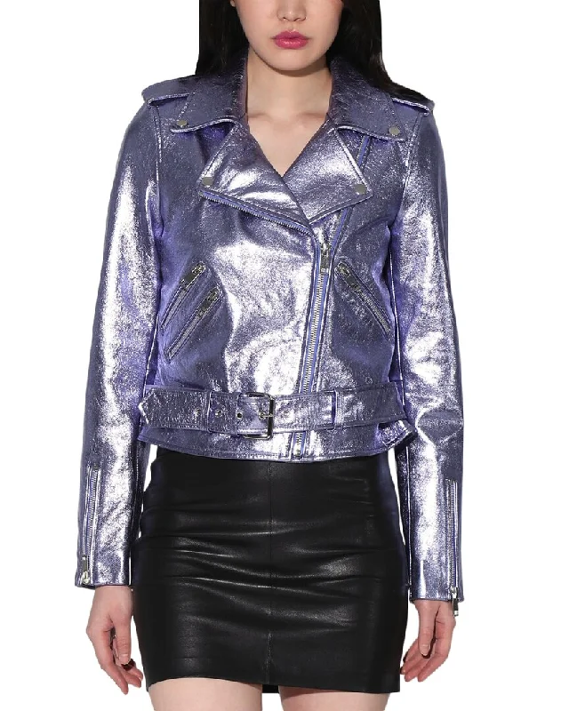 urban streetwear jacket for women -Walter Baker Allison Leather Jacket