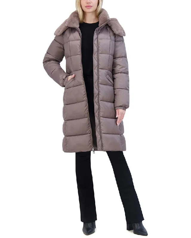 classic trench raincoat for women -Tahari Puffer Coat