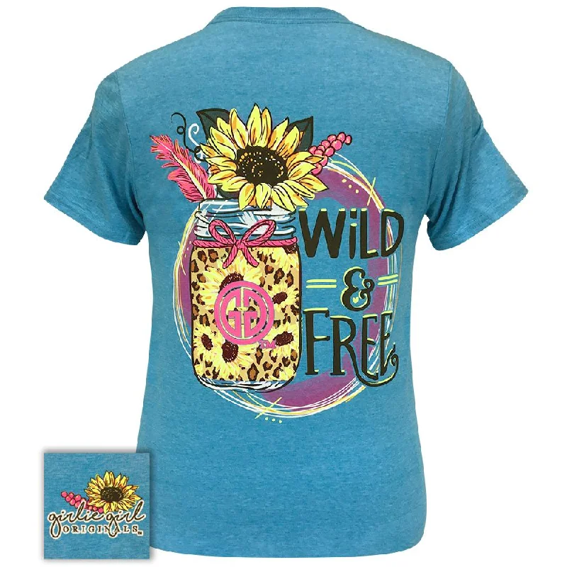 ladies' loose-fit batwing top -Wild & Free-Heather Sapphire SS-2287