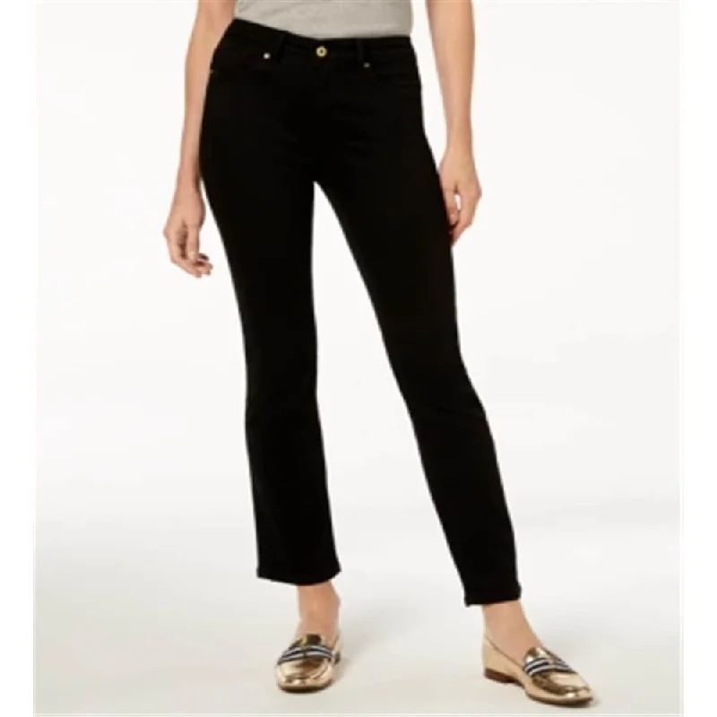 women's tapered denim jeans -Tommy Hilfiger Women's Straight Leg Jeans Black Size 12