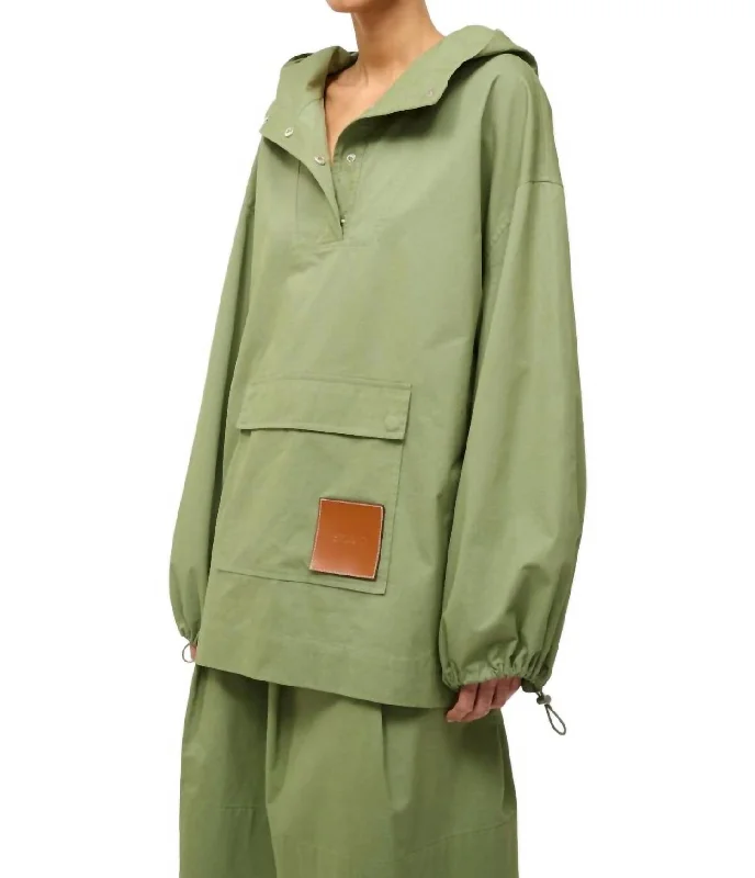 classic trench raincoat for women -Deck Anorak In Moss