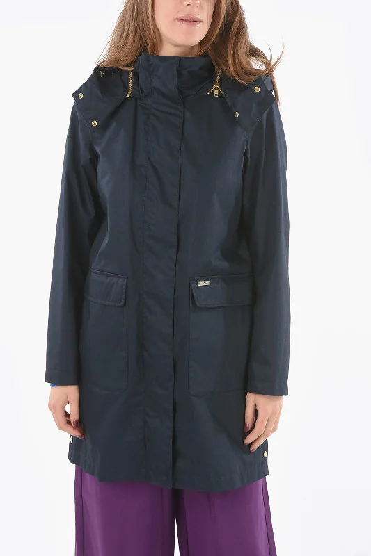 lightweight quilted jacket for women -Woolrich Hidden Closure WALKER Parka with Removable Hood