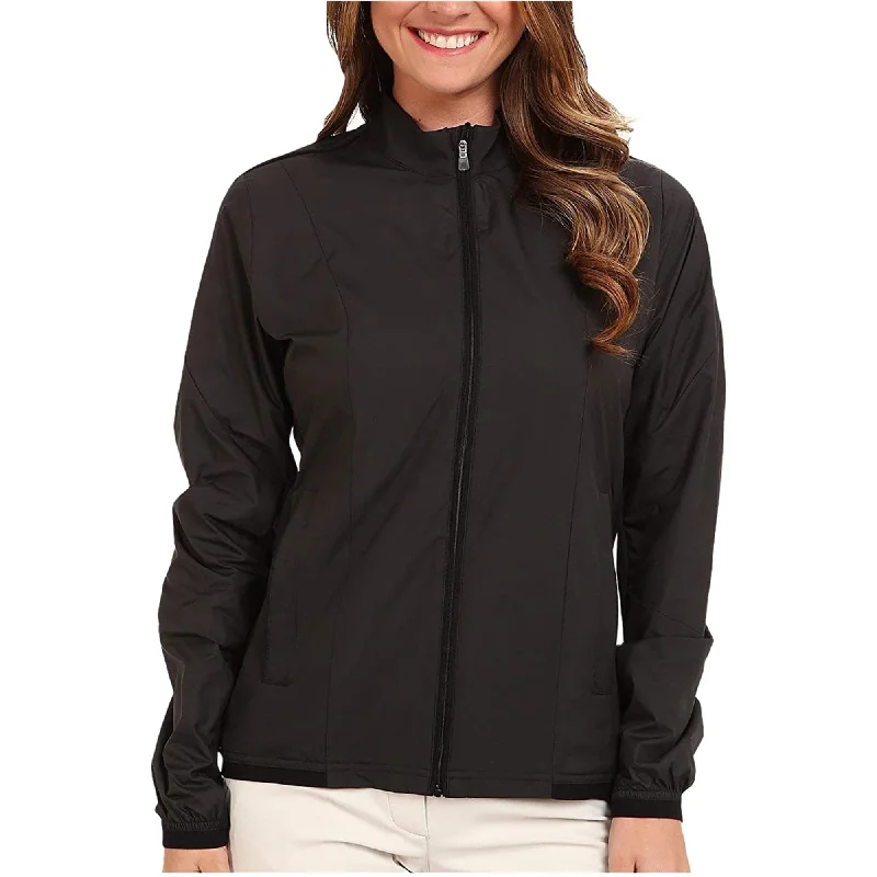 ladies' faux suede jacket -Adidas Womens Climaproof Windbreaker Jacket, Black, Medium