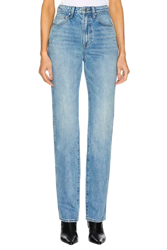 high-rise vintage jeans for women -Sara Super High Rise Slim Straight In Lenox Hill