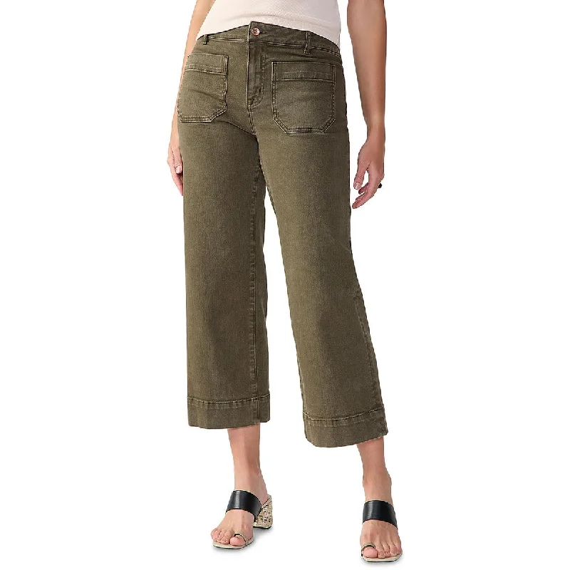 women's eco-friendly denim jeans -Womens Cropped Wide Leg Cropped Jeans