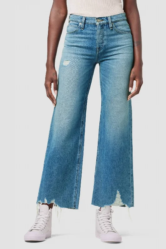 women's classic blue denim jeans -Rosie High-Rise Wide Leg Jean In Thunderforce