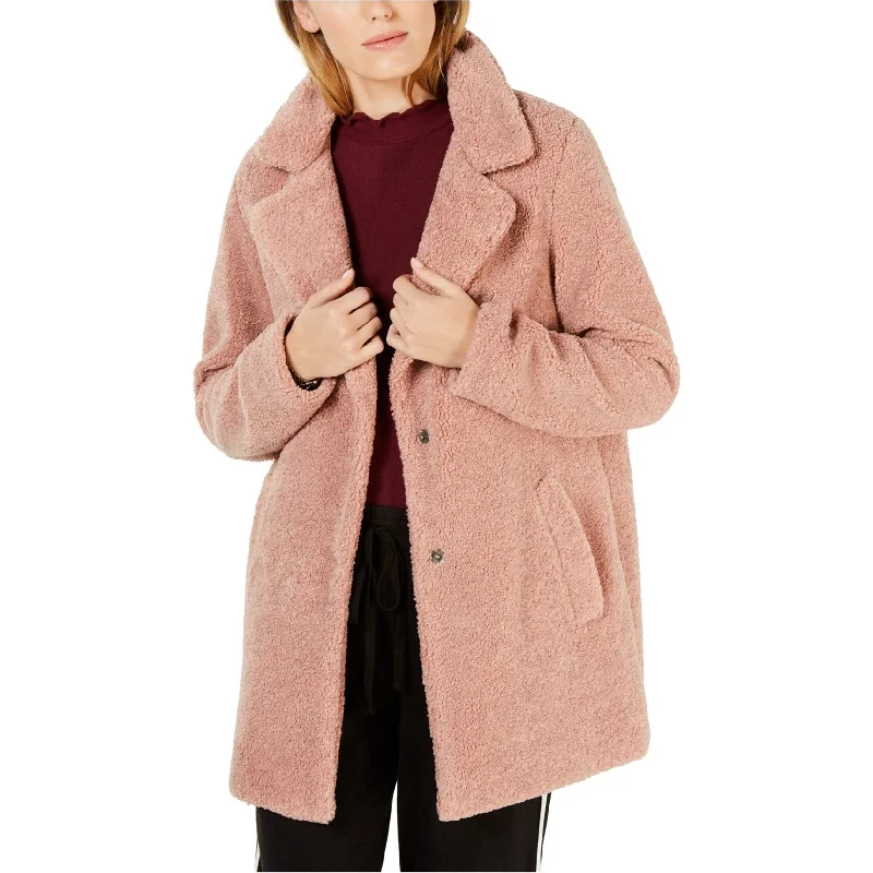 lightweight quilted jacket for women -Lucky Brand Womens Sherpa Coat, Pink, Small