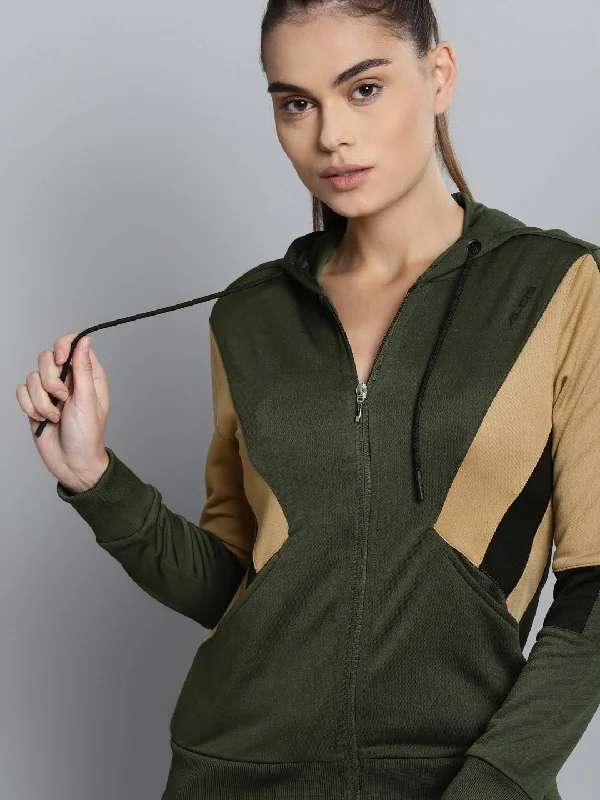 sleek satin bomber jacket for women -Alcis Women Solid Olive Jackets