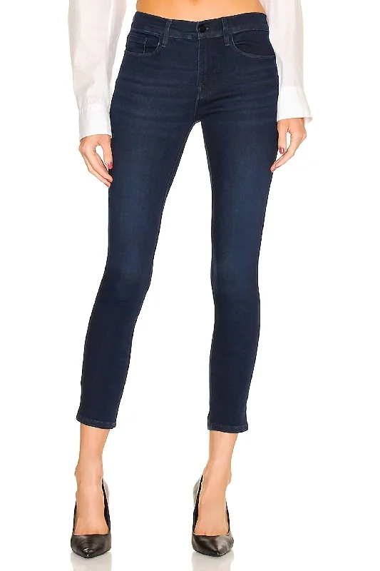 ladies' trendy raw hem jeans -Le Skinny De Jeanne Crop In Paton