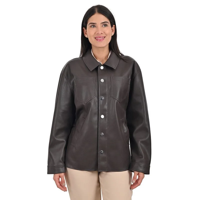 cropped wool blazer for women -Nine West Women's Shirt Jacket